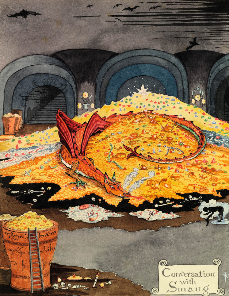 Illustration de l'antre de Smaug par J. R. R. Tolkien