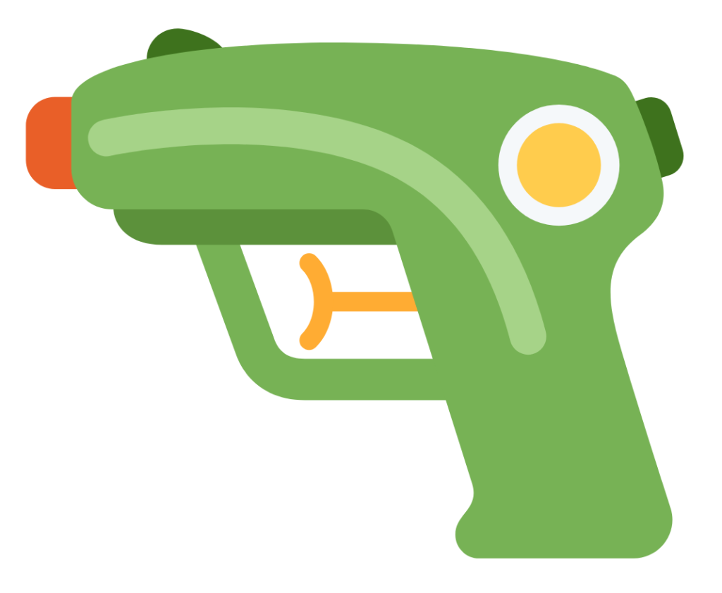 Nouvelle emoji « pistolet », sous forme de pistolet à eau