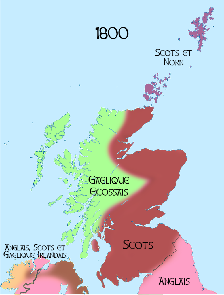 Carte des langues dÉcosse en 1800