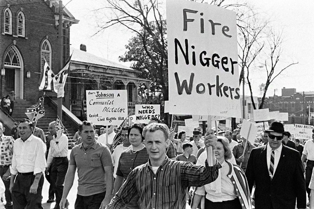 Manifestation pro-ségrégation en Alabama en 1965